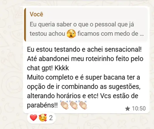 Print do depoimento de Pa**** Ma****