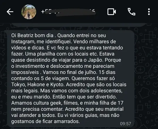 Print do depoimento de Cris Fi****