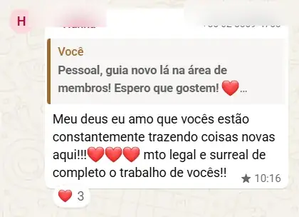 Print do depoimento de Ha****