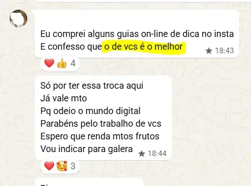 Print do depoimento de Gu****