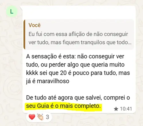 Print do depoimento de Le****** Ga*******